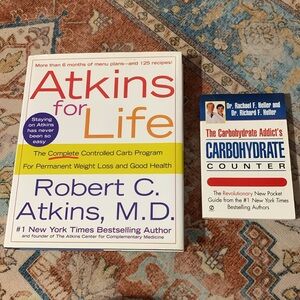 Atkins For Life and a Carb Counter Book Bundle